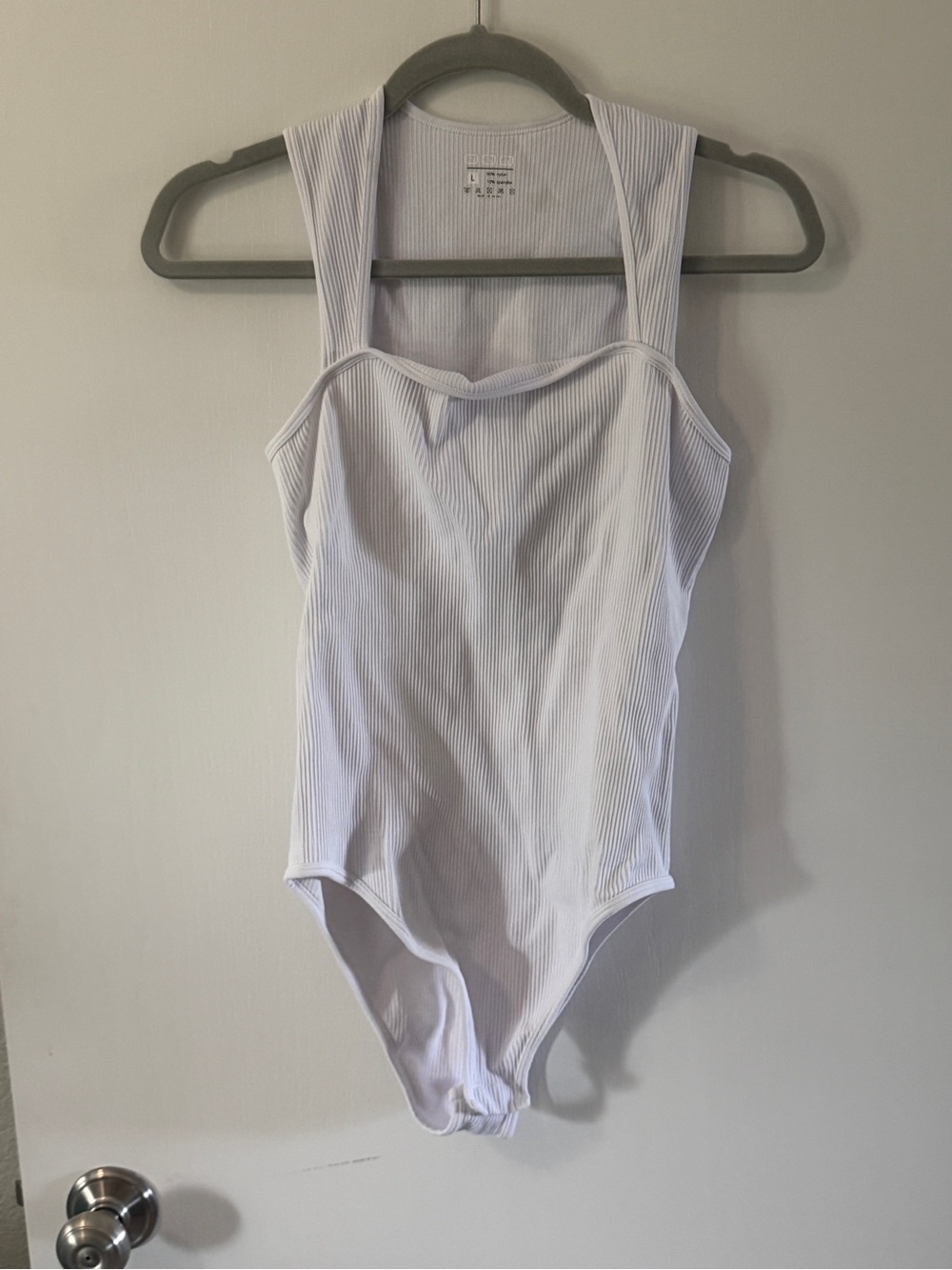 White Ribbed One-Piece body suit